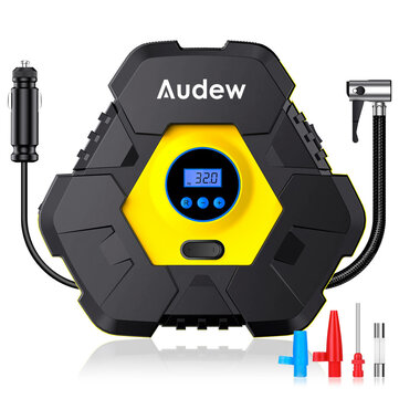 Audew 12V 150PSI Triangle Tire Inflator with 10 ft Power Cord, LCD Digital Display