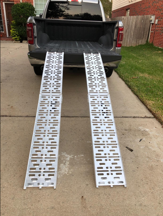 1500 lbs Pickup Truck Ramps Foldable Tailgate Heavy Duty Aluminum 1