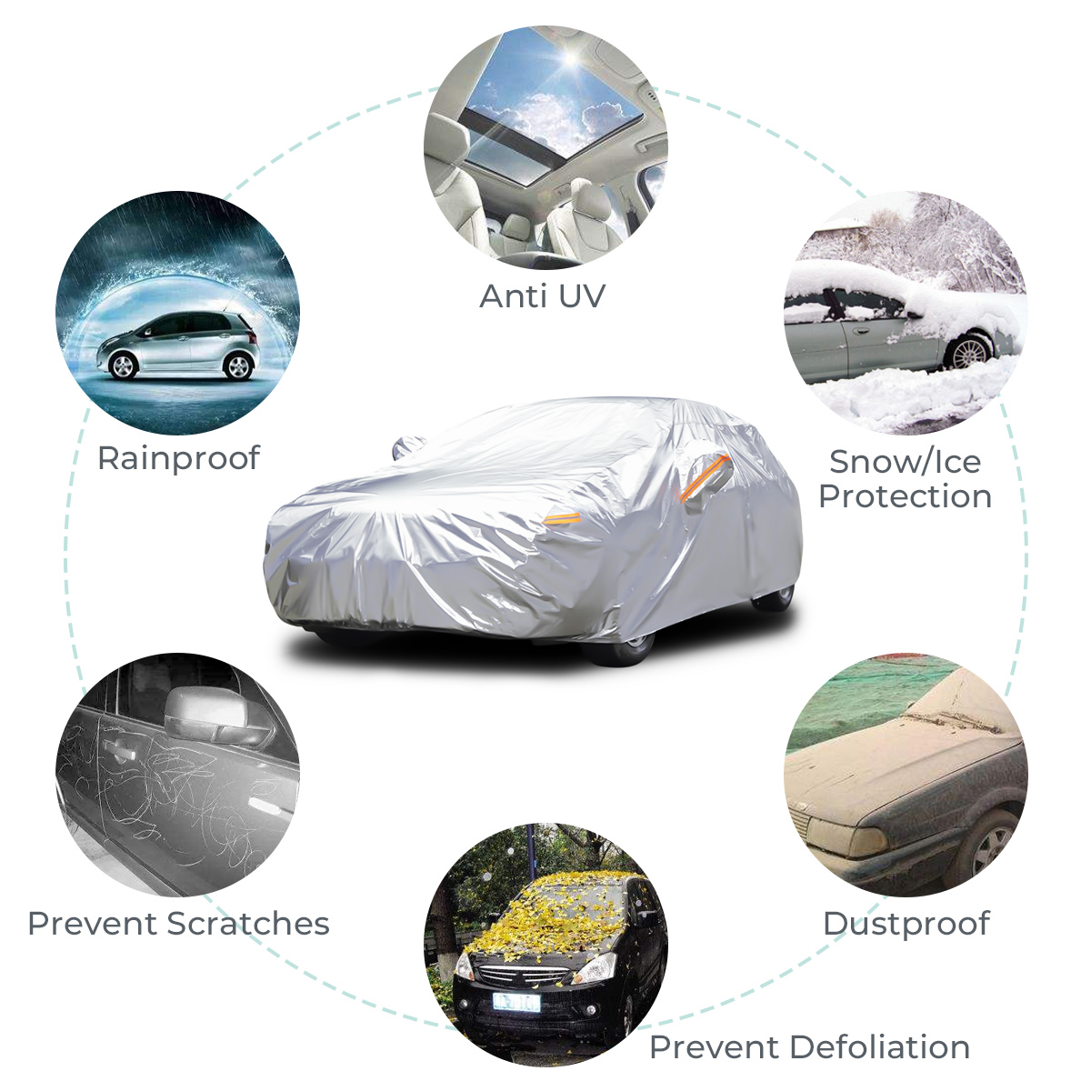 Audew 6 Layer Premium Car Cover For Sedan, SUV