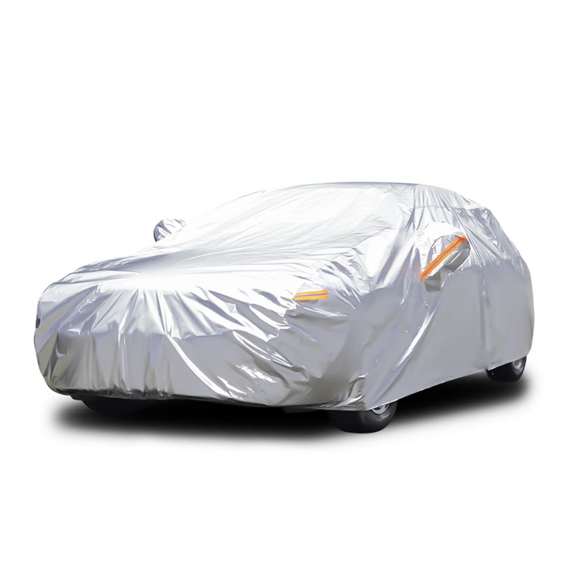 1* Car Cover Sun Dust Protection Anti UV lightweight Silver For Sedan Size L-XXL