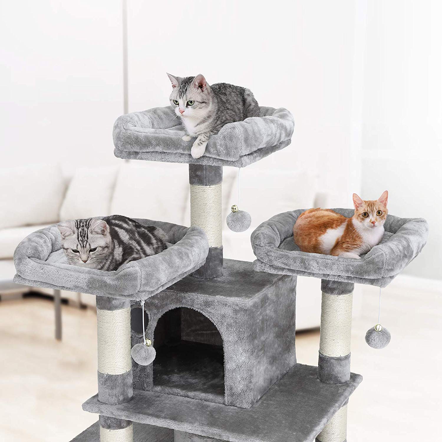 67 Inches Cat Tree for Large Cats, Kitty Tower with Scratching Posts