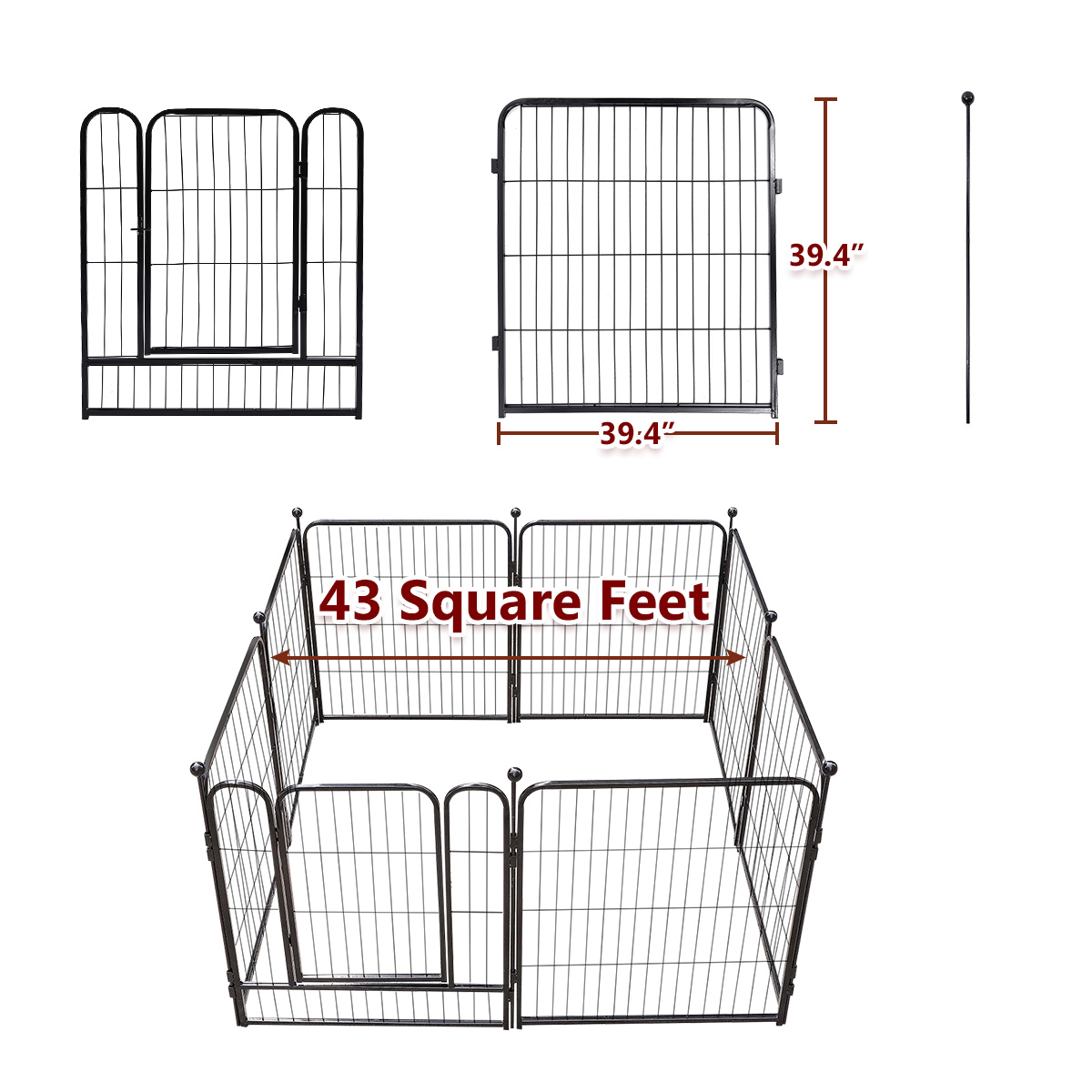 Dog Pen Indoor 40 inches Tall, Dog Fence Playpens Exercise Pen for ...