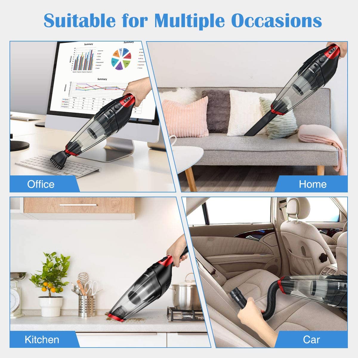 Audew 7000pa Handheld Vacuums Cordless 120w Dual Charge Mode Usb And Charger Po