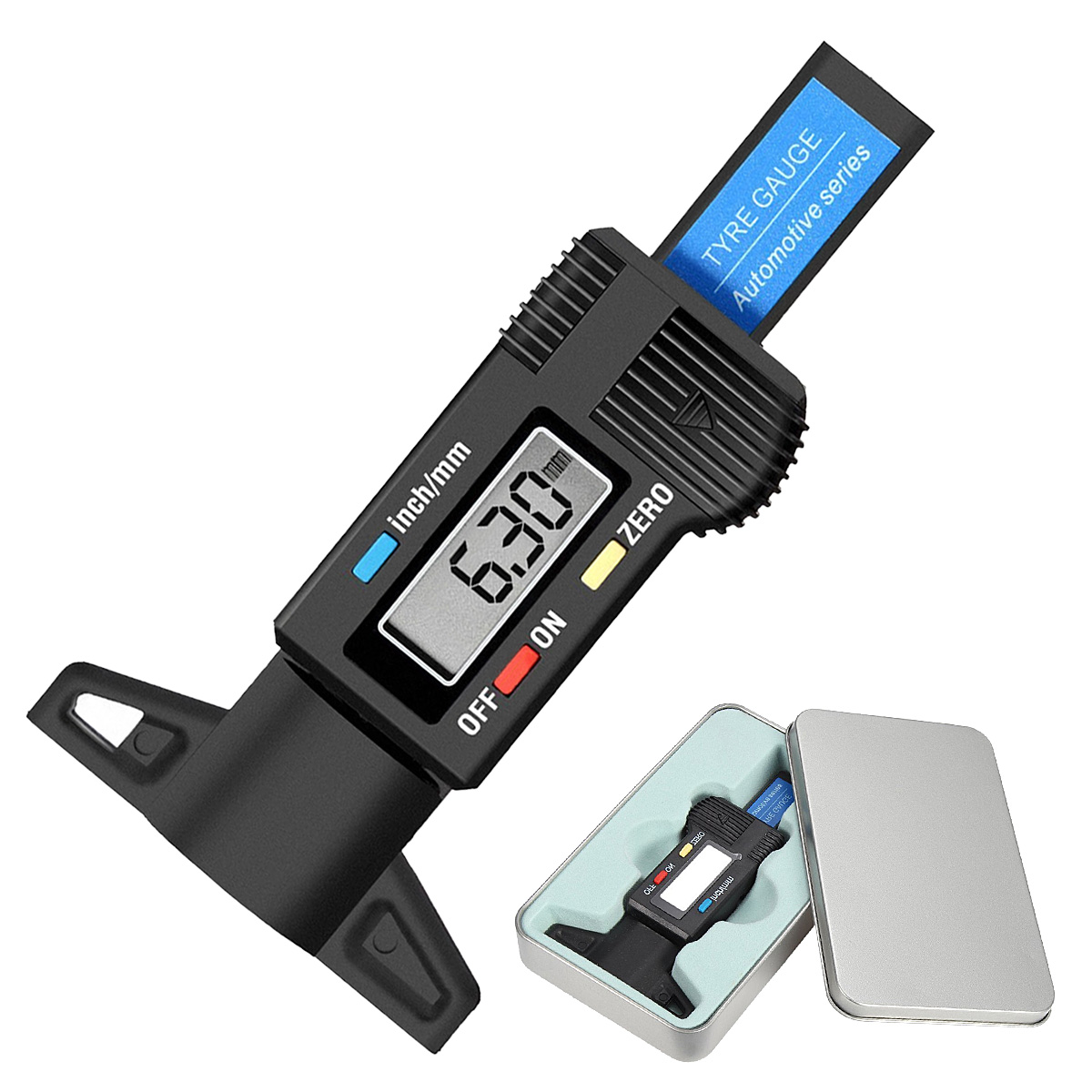 Tyre Depth Measurement with LCD Display for Cars ershixiong Digital Tyre Tread Depth Gauge SUV and Trucks. Protable Tyre Depth Gauge 0-25mm/1 Inch Tyre Tread Depth Checker 