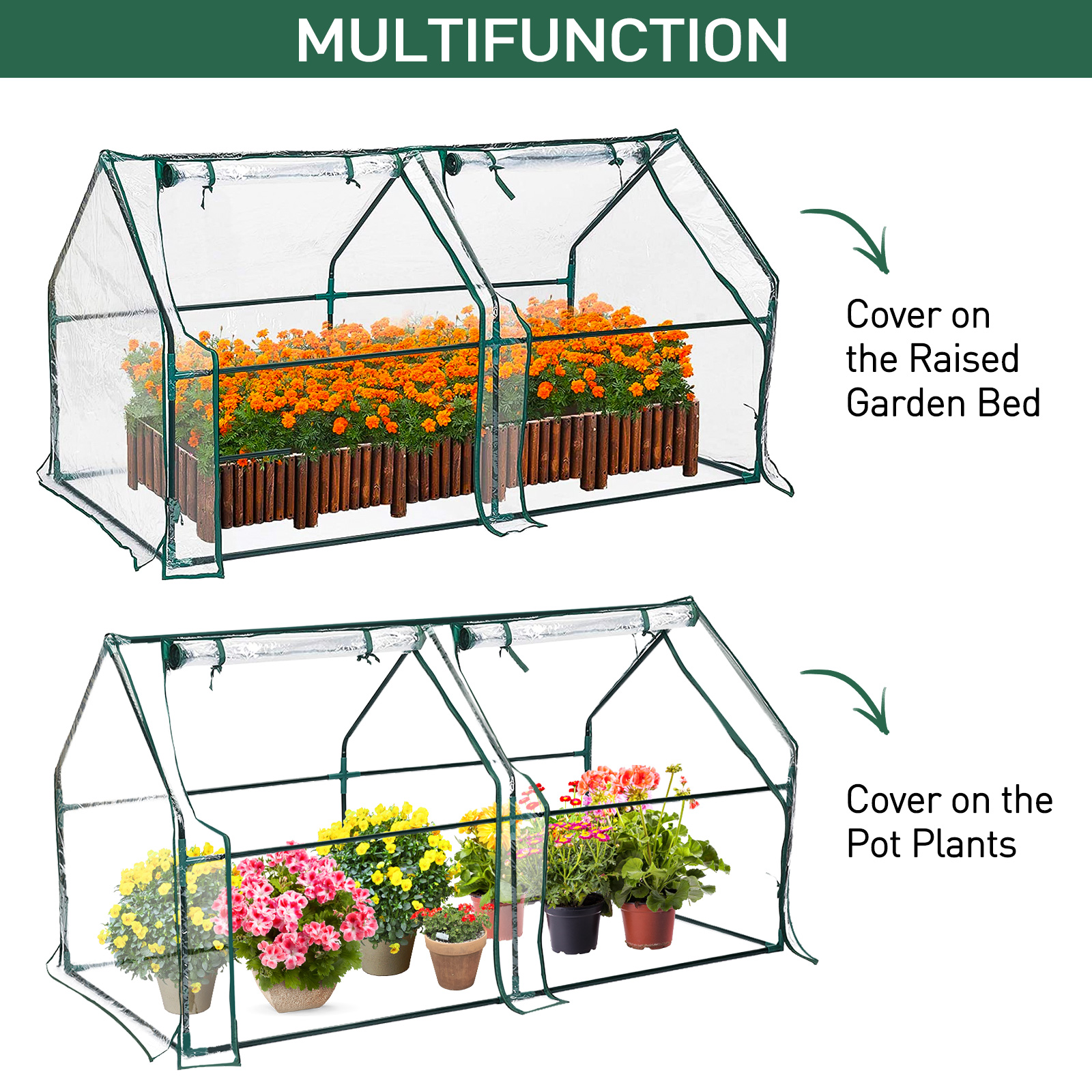 Mini Greenhouse for Raised Garden Bed, Portable Plant Greenhouse for