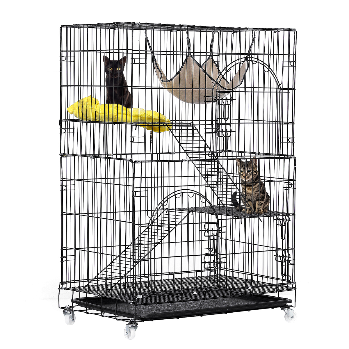 3-Tier Cat Cage, Cat Playpen Kennel Crate Chinchilla Rat Box Cage ...